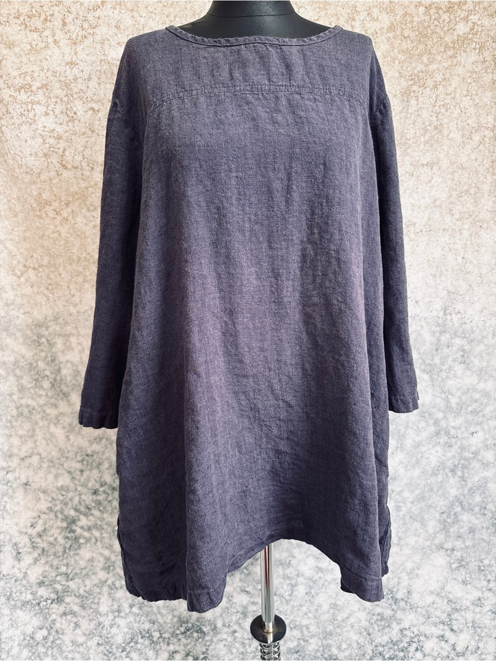 Flax Plum Purple Linen Tunic w/ Side Pockets - M